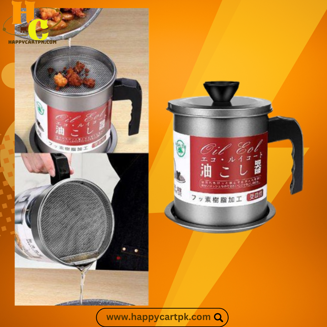 Oil Storage Pot & Filtration Stainless Steel With Lid