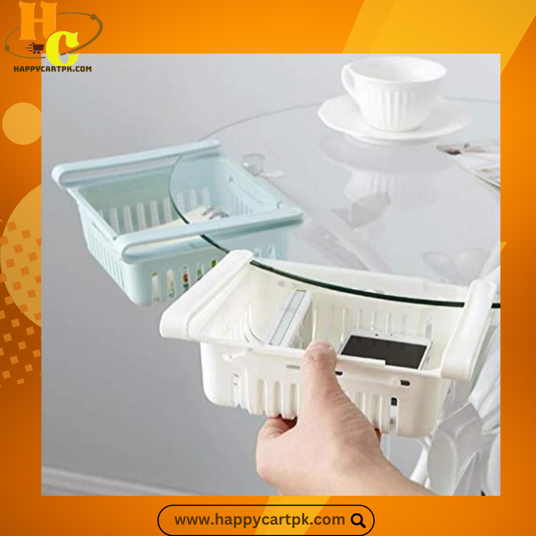 Fridge Storage Shelf - Stretchable Plastic Basket (Random Color)