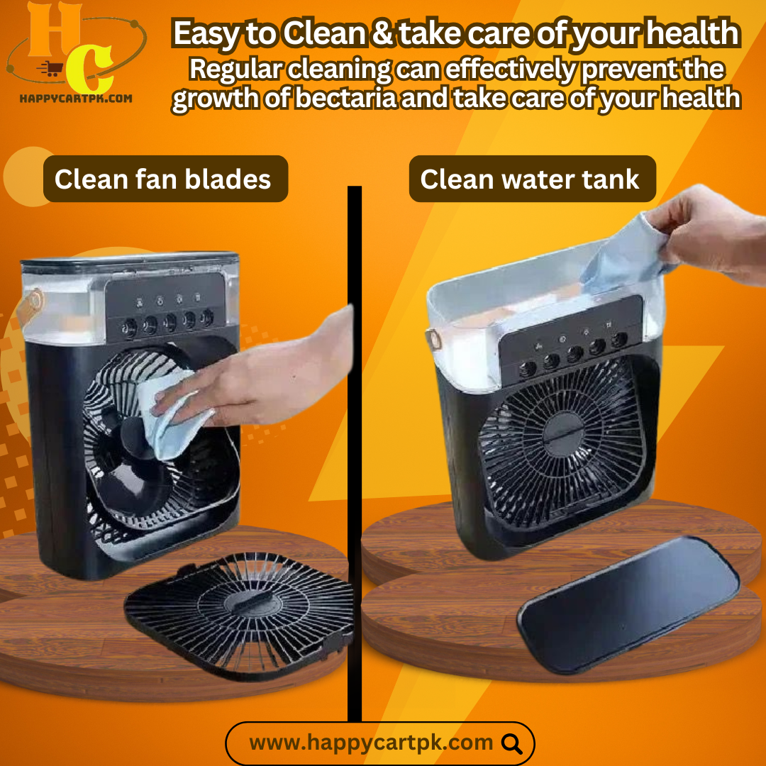 3-in-1 Mini Air Cooler, Humidifier & Fan (10 Inches - Random Color)
