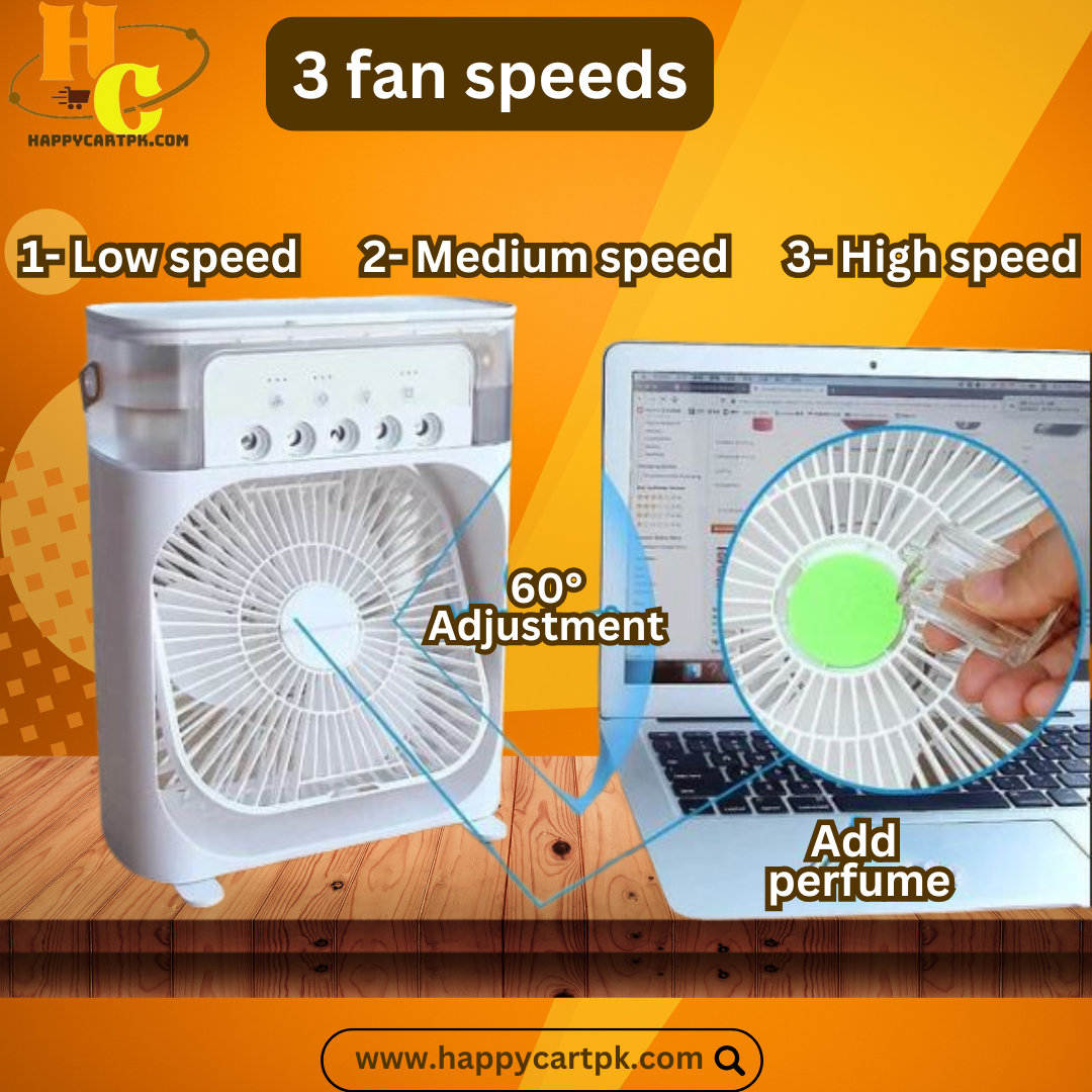 3-in-1 Mini Air Cooler, Humidifier & Fan (10 Inches - Random Color)