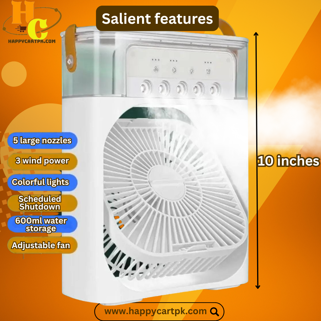 3-in-1 Mini Air Cooler, Humidifier & Fan (10 Inches - Random Color)