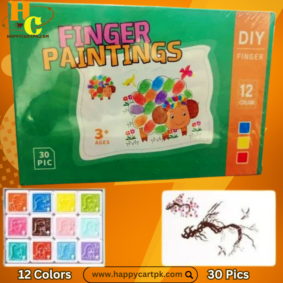 Finger Painting Sheets - 30 Sheets 12 Colors