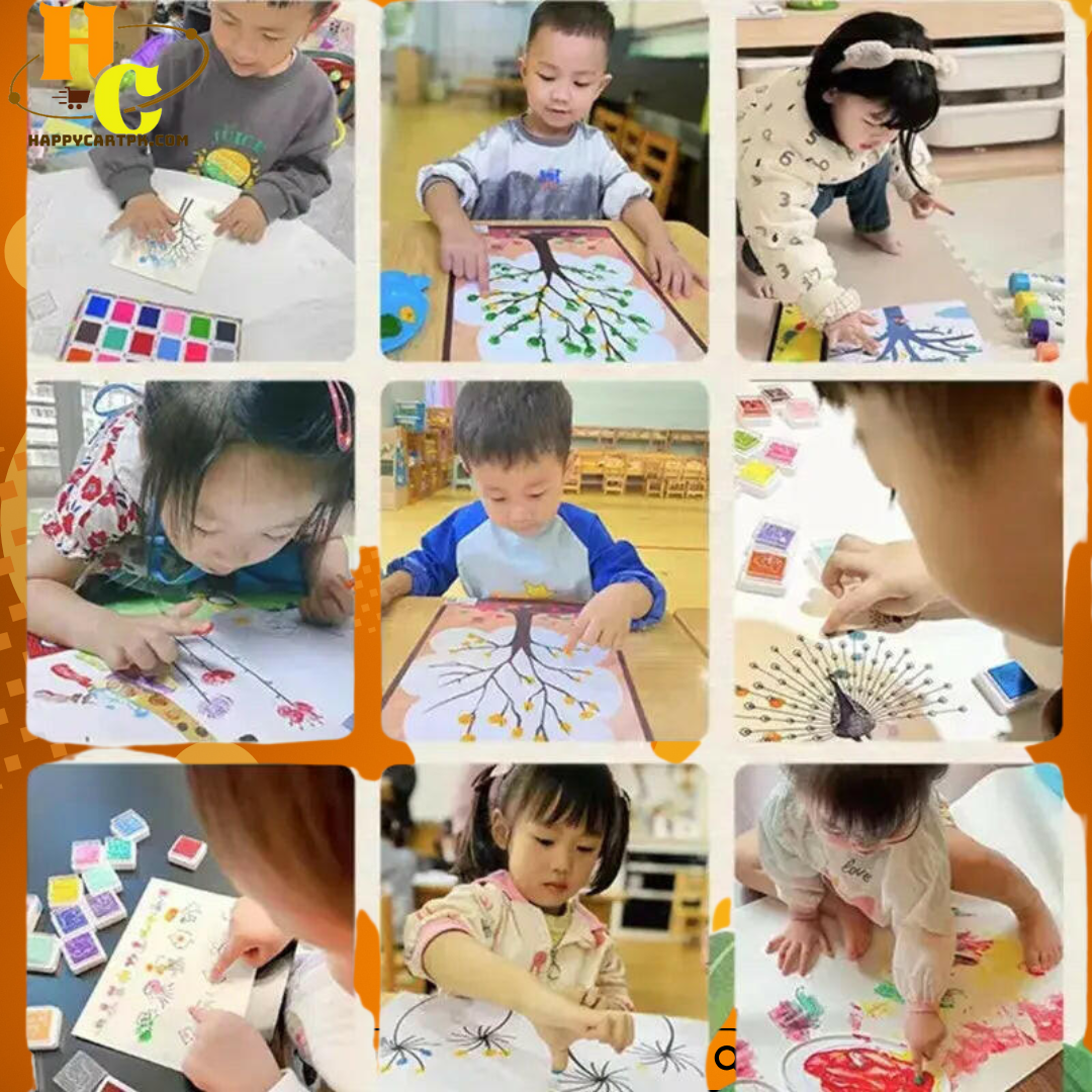 Finger Painting Sheets - 30 Sheets 12 Colors