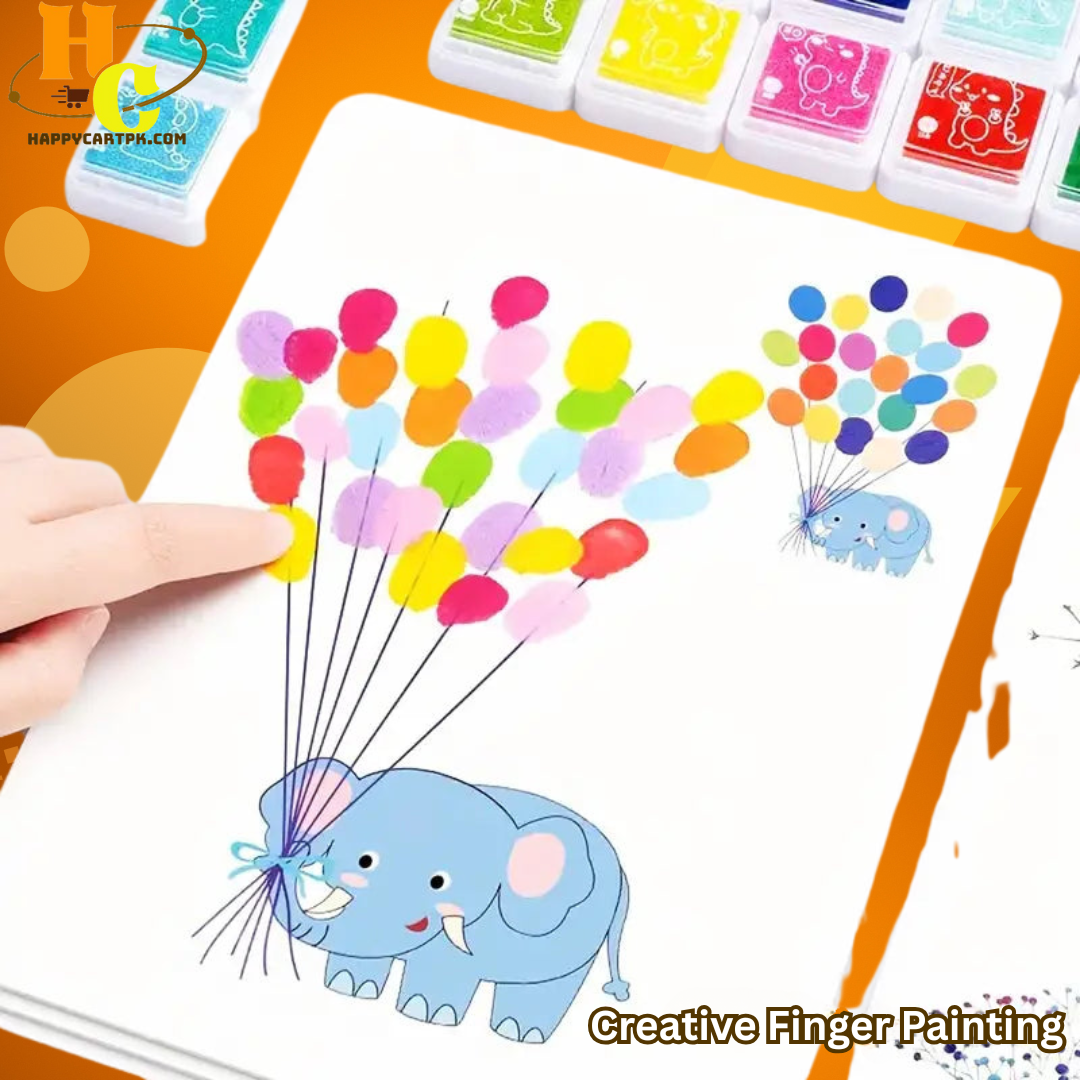 Finger Painting Sheets - 30 Sheets 12 Colors