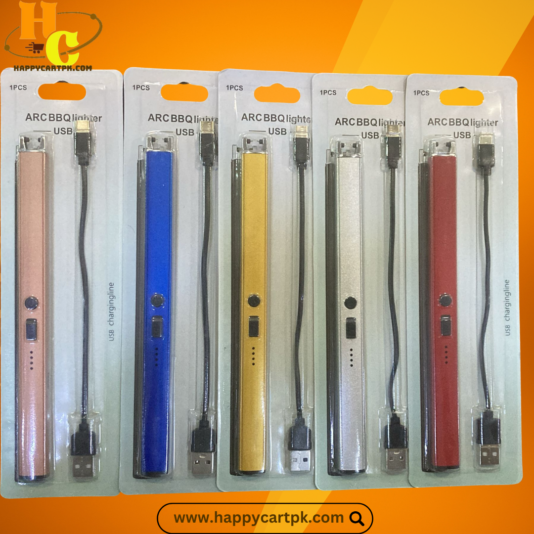 USB Gas Lighter With LED Display (Random Color)