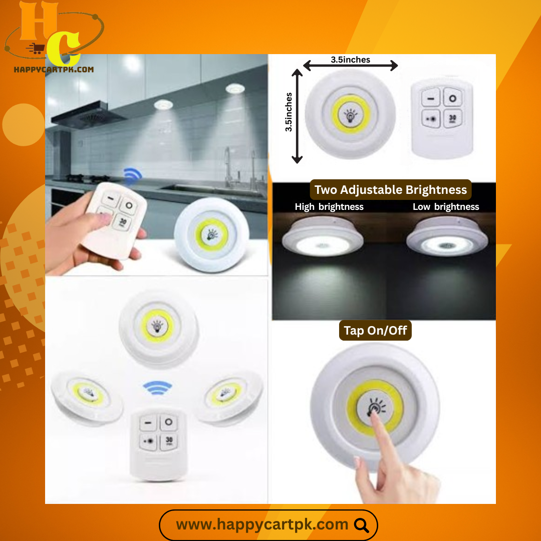 Tap LED Sensor night light with Remote Control-3pcs